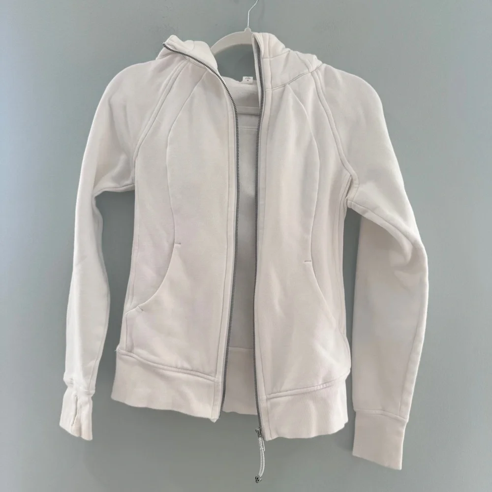 Lululemon Scuba Full Zip Hoodie White 4 - Picture 5 of 11